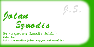 jolan szmodis business card